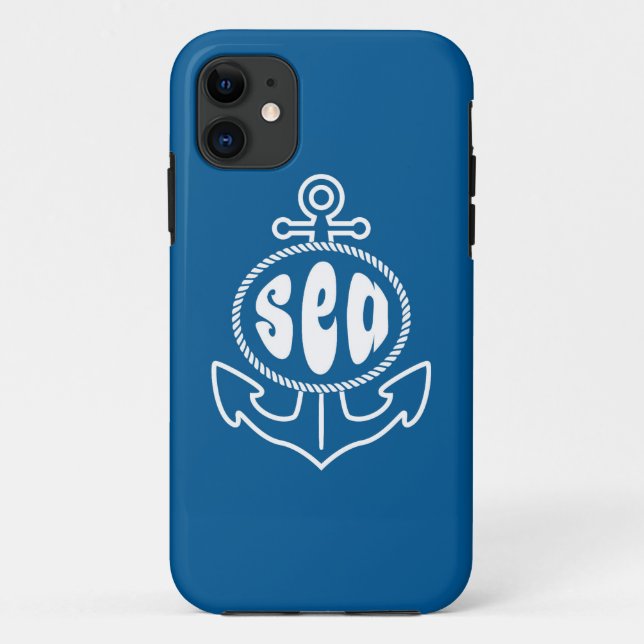 Funda De Case-Mate Para iPhone Ancla y el mar (Reverso)