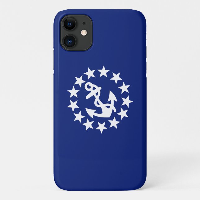 Funda De Case-Mate Para iPhone Anclaje de bandera náutica estadounidense sobre az (Reverso)