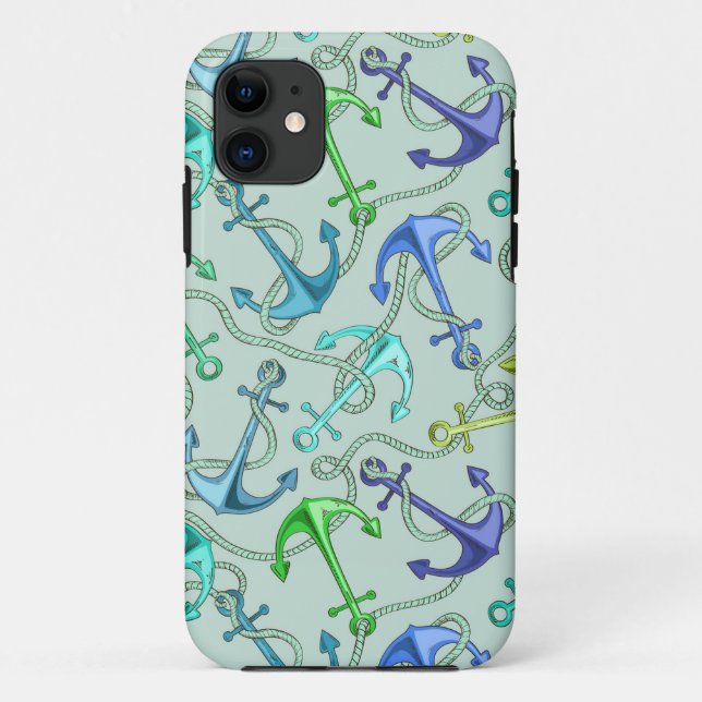 Funda De Case-Mate Para iPhone Anclajes Del Mar Y Patrón De La Cuenca (Reverso)
