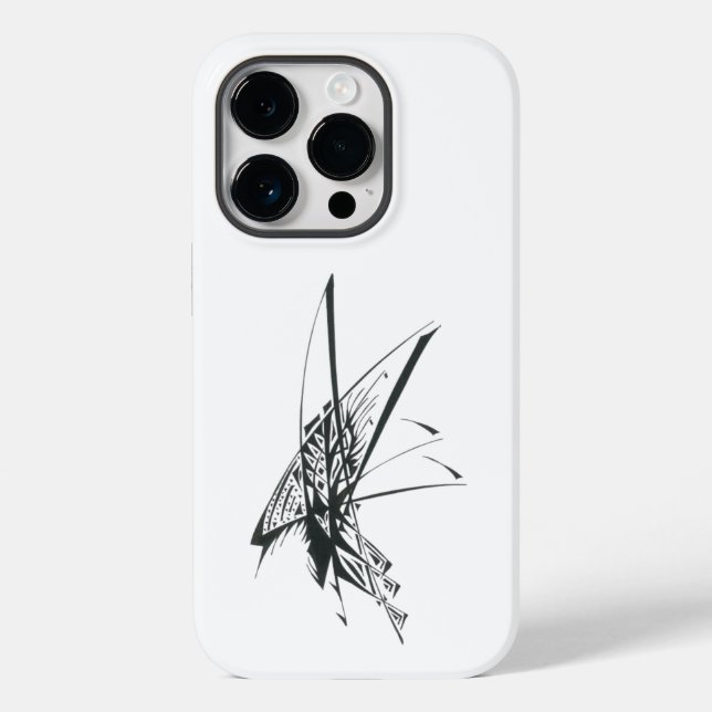 Funda De Case-Mate Para iPhone Andromeda Black White Abstract Tribal Tattoo Art (Reverso )