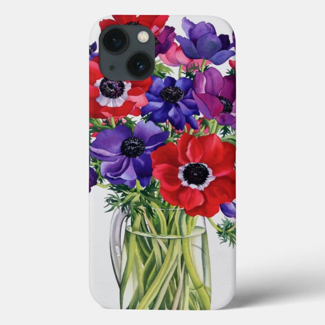 Funda De Case-Mate Para iPhone Anemones in a Glass Jug (Reverso)