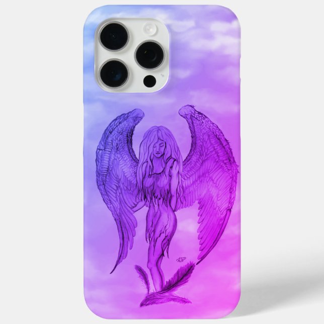 Funda De Case-Mate Para iPhone Ángel al estilo tatuaje (Reverso )