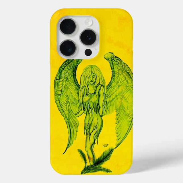 Funda De Case-Mate Para iPhone Ángel al estilo tatuaje (Reverso )