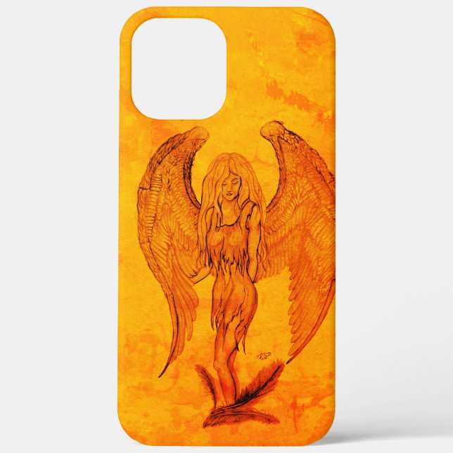 Funda De Case-Mate Para iPhone Ángel al estilo tatuaje (Reverso )