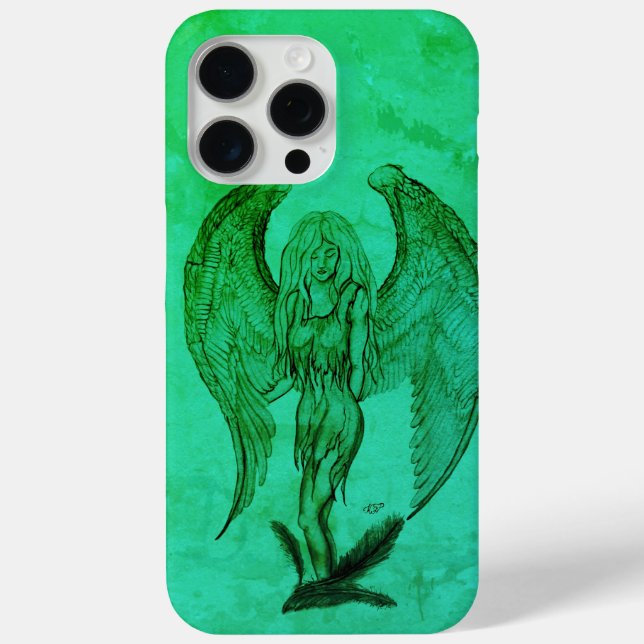 Funda De Case-Mate Para iPhone Ángel al estilo tatuaje (Reverso )