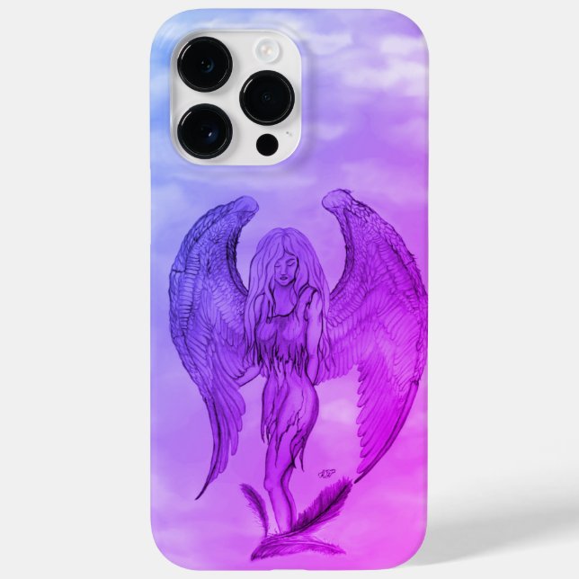 Funda De Case-Mate Para iPhone Ángel al estilo tatuaje (Reverso)
