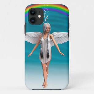 Funda Para iPhone 11 Ángel blanco bajo el arcoiris