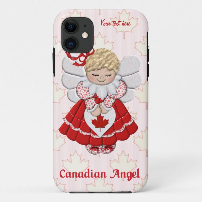 Funda De Case-Mate Para iPhone Ángel canadiense y hoja de arce - Personalizar (Reverso)