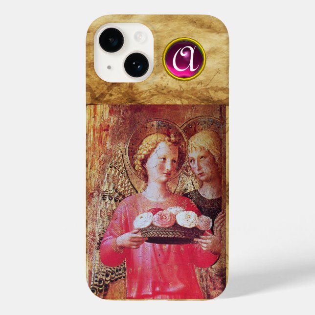 FUNDA DE Case-Mate PARA iPhone ANGEL CON ROSAS MONOGRAM (Reverso )