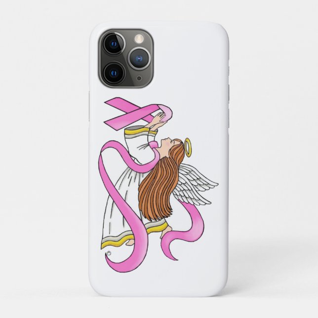 Funda De Case-Mate Para iPhone Ángel de cinta rosada (Reverso)