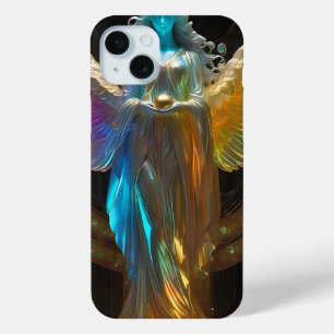 Funda Para iPhone 15 Mini Ángel de cristal fundido en azul y oro