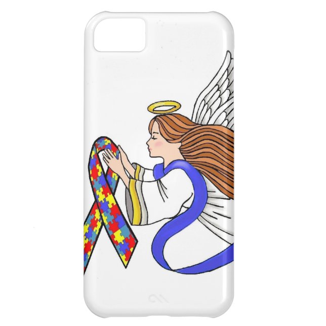 Funda De Case-Mate Para iPhone Ángel de la conciencia del autismo (Atrás)