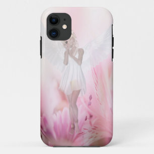 Funda Para iPhone 11 Ángel de la flor rosa