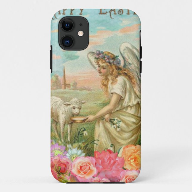 Funda De Case-Mate Para iPhone ángel de Pascua feliz (Reverso)