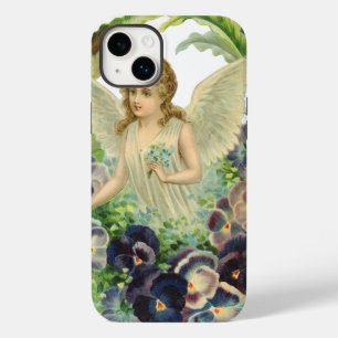 title_seo2 Ángel de Pascua victoriano con flores de púrpura