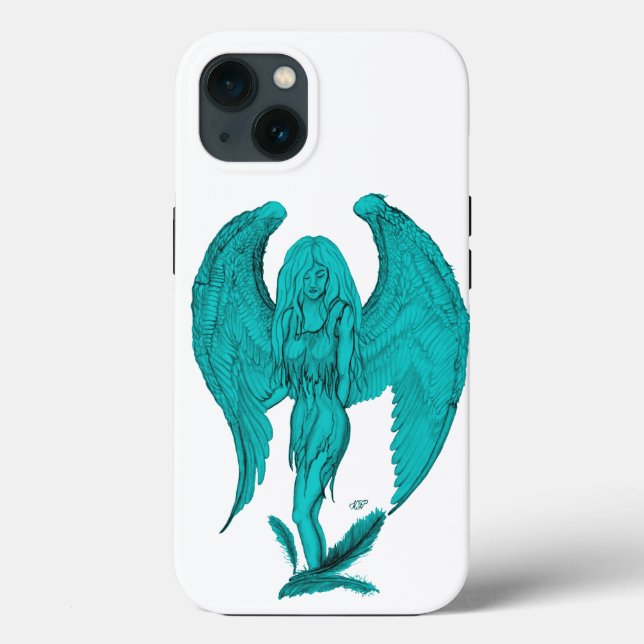 Funda De Case-Mate Para iPhone Ángel, dibujo de lápiz (Reverso )