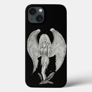 Funda Para iPhone 13 Ángel - Diseño en blanco y negro