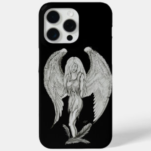 Funda Para iPhone 15 Pro Max Ángel - Diseño en blanco y negro