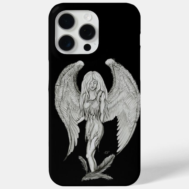 Funda De Case-Mate Para iPhone Ángel - Diseño en blanco y negro (Reverso )