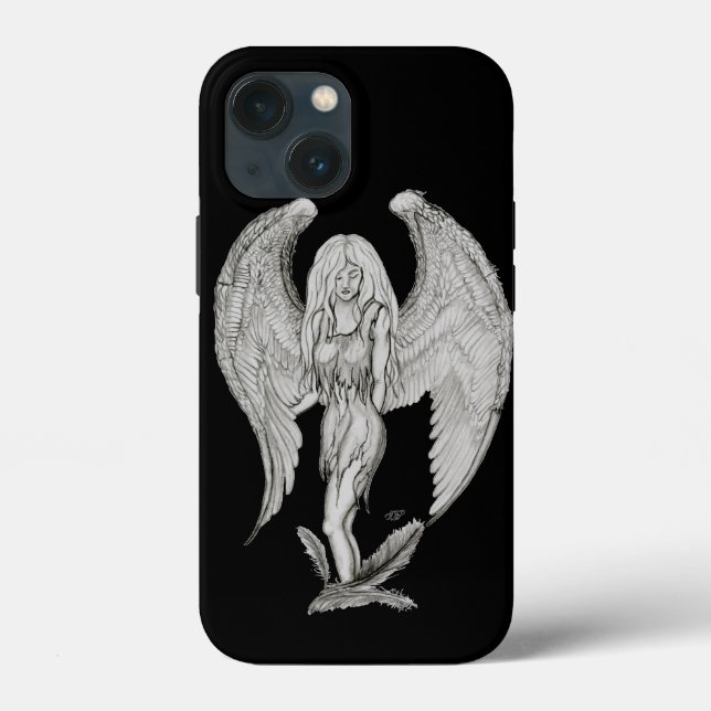 Funda De Case-Mate Para iPhone Ángel - Diseño en blanco y negro (Reverso )