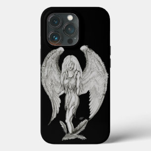 Funda Para iPhone 13 Pro Ángel - Diseño en blanco y negro
