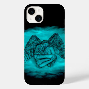 Funda Para iPhone 14 De Case-Mate Ángel Eros enamorado en diseño negro y verde