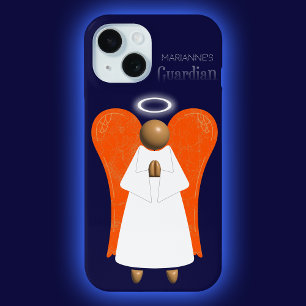 Funda Para iPhone 15 Ángel marrón, Ángel guardián