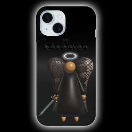Funda Para iPhone 15 Ángel marrón, Ángel vengador