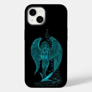 Funda Para iPhone 14 De Case-Mate Ángel perdido en el amor, negro y verde diseño