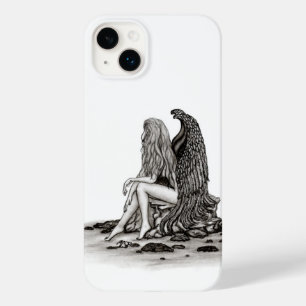Funda Para iPhone 14 Plus De Case-Mate Ángel, perdido en el pensamiento, diseño blanco y 