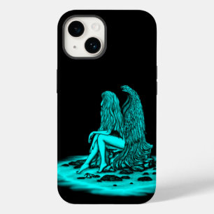 Funda Para iPhone 14 De Case-Mate Ángel, perdido en el pensamiento, negro y verde Di