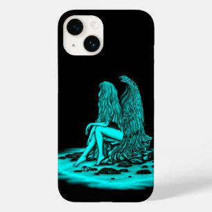 Funda Para iPhone 14 De Case-Mate Ángel, perdido en el pensamiento, negro y verde Di