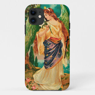 Funda Para iPhone 11 Ángel sosteniendo una rama floral