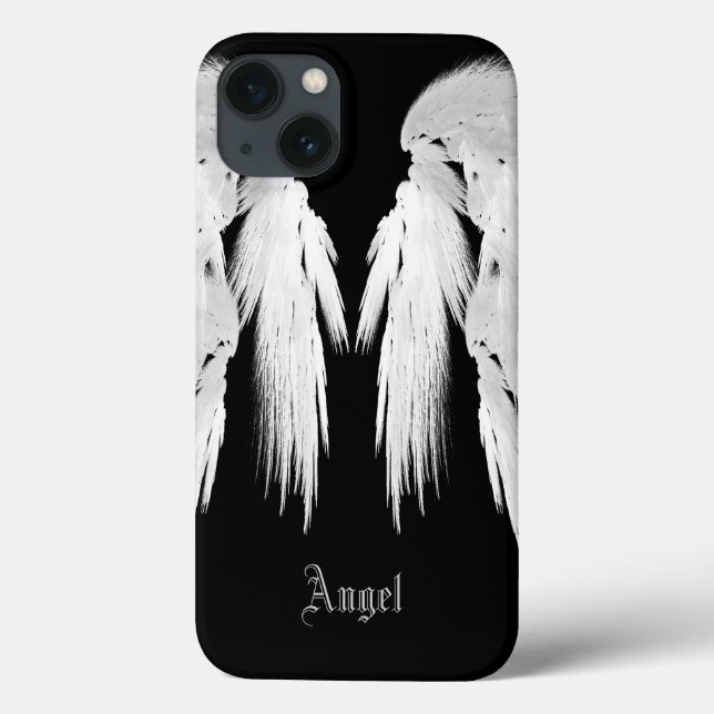 Funda De Case-Mate Para iPhone ANGEL WINGS Gray Touathers Nombre personalizado (Reverso)