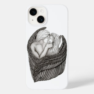 Funda Para iPhone 14 De Case-Mate Angels Kissing , diseño en blanco y negro