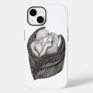 Funda Para iPhone 14 De Case-Mate Angels Kissing , diseño en blanco y negro