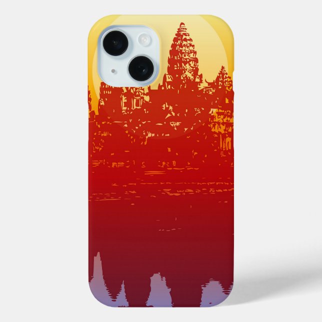 Funda De Case-Mate Para iPhone Angkor Wat Sunset Modern Silhouette Art Sunrise (Reverso )