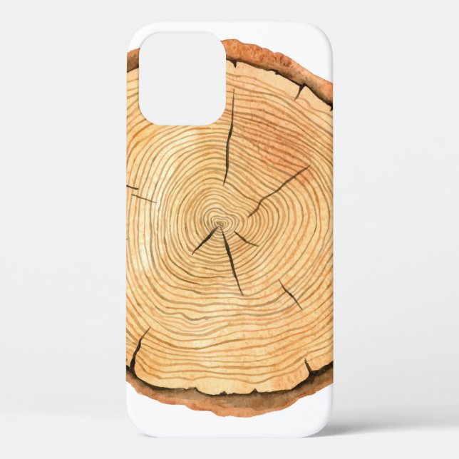 Funda De Case-Mate Para iPhone Anillos de árbol. Ilustracion acuático. arco dibuj (Reverso )