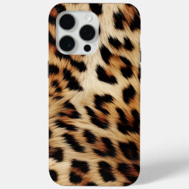 Funda Para iPhone 15 Pro Max Animal de leopardo de las cremas marrones