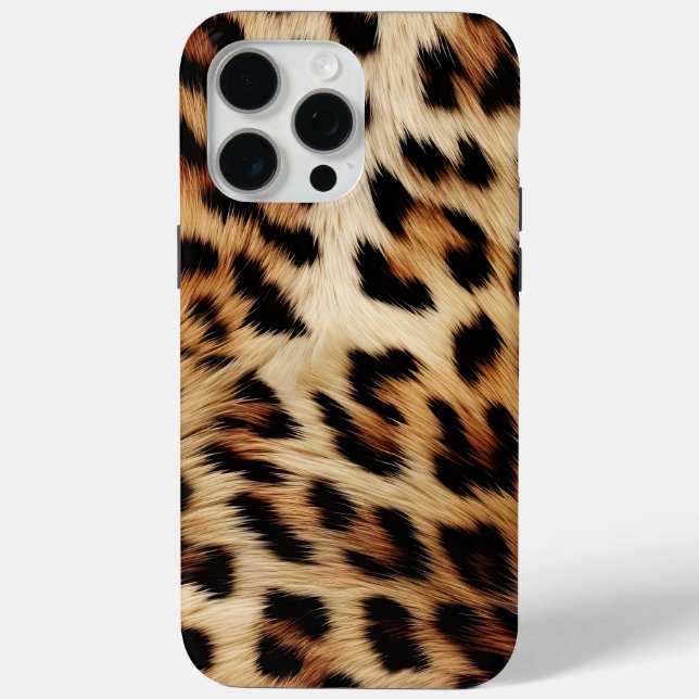 Funda De Case-Mate Para iPhone Animal de leopardo de las cremas marrones (Reverso )