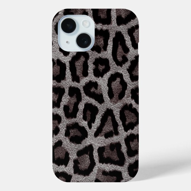 Funda De Case-Mate Para iPhone Animal de leopardo negro gris marrón (Reverso )