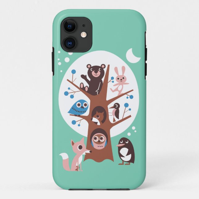 Funda De Case-Mate Para iPhone Animal lindo en árbol (Reverso)