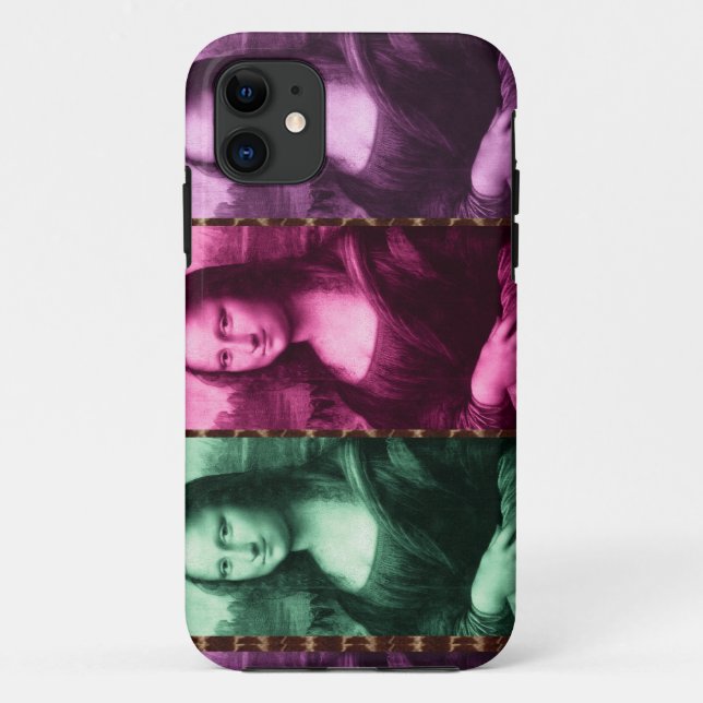 Funda De Case-Mate Para iPhone Animal Mona Lisa Imprimir púrpura rosa verde (Reverso)