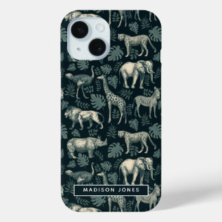 Funda Para iPhone 15 Animales africanos salvajes de Safari