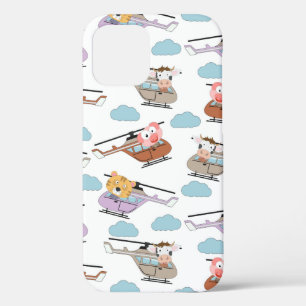 Funda Para iPhone 12 Animales Cutáneos En Patrón Helicóptero