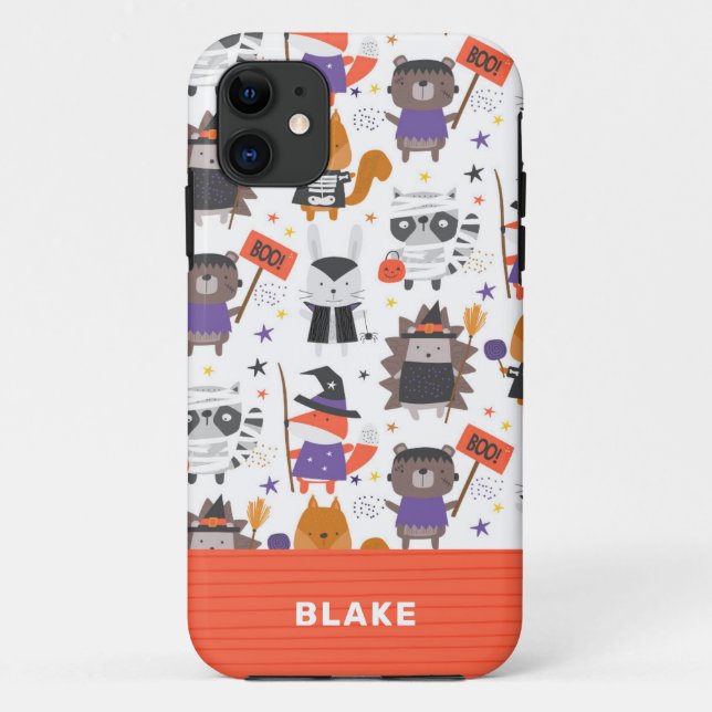 Funda De Case-Mate Para iPhone Animales Cute Halloween Personalizados (Reverso)