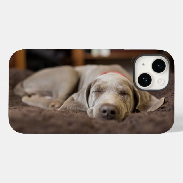 Funda De Case-Mate Para iPhone Animales de bebé más afectados | Weimaraner Puppy  (Reverso (Horizontal))