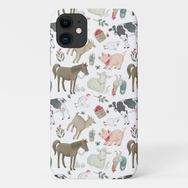 Funda De Case-Mate Para iPhone Animales De Granja De Campo Cute (Reverso)