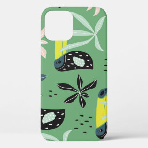 Funda Para iPhone 12 Animales de la selva, elementos tropicales, sin co