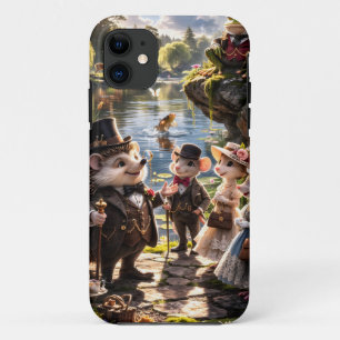 Funda Para iPhone 11 animales del bosque victorianos, jardín secreto el